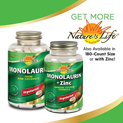 Nature's Life Monolaurin Capsules, 990 mg Vegetarian Support for