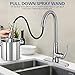 Motion Sensor Kitchen Faucet with Sprayer - Brushed Nickel No Touch Touchless Faucets Stainless Steel Single Handle Spot Resist by BOHARERS