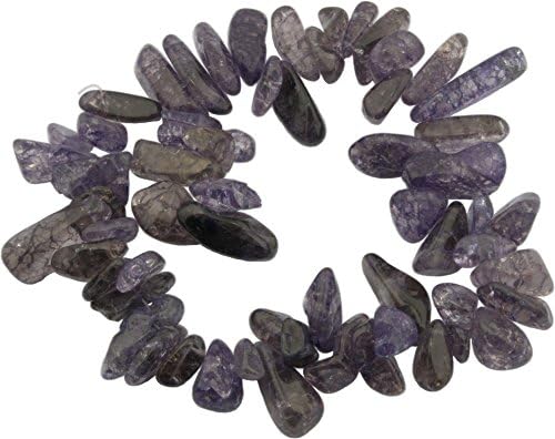 Beads, Ice Flake Purple Quartz (Dyed) Hawaiian Chip Top Drilled -10pcs