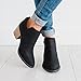 FISACE Women's Faux Suede Closed Toe Low Heel Western Ankle Bootie