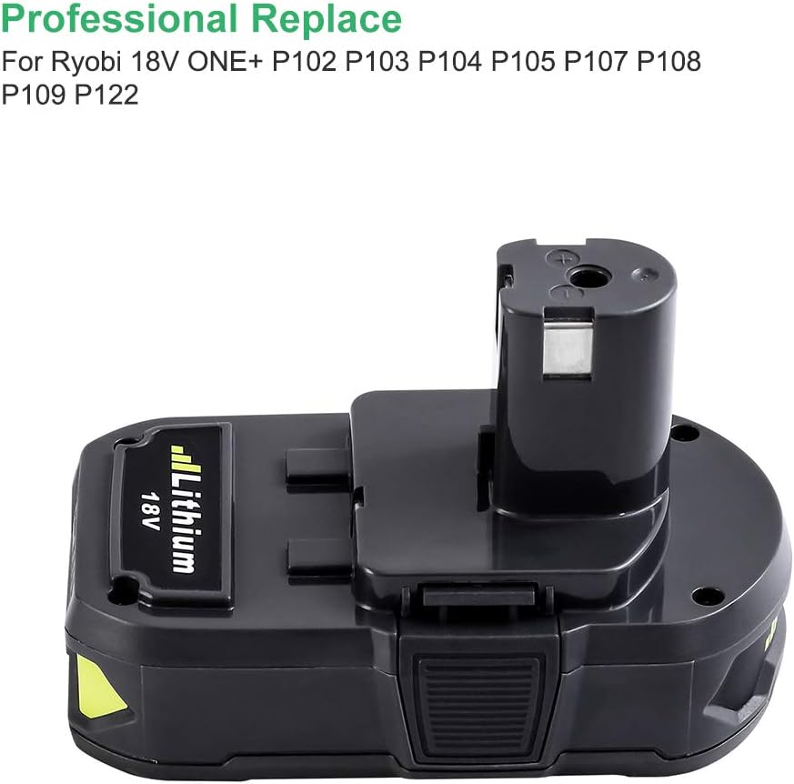 2.5Ah P102 Battery Replacement for Ryobi 18V Lithium Battery P104 P105