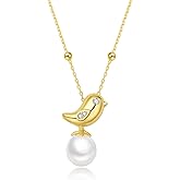 UOXWOWXOU Pearl Necklace for Women - 14K Gold Freshwater Pearl Necklace for Women - Pearl Pendant Exquisite Hand-Cultured Pearl Necklaces - Handmade Necklaces Gift for Women Girls