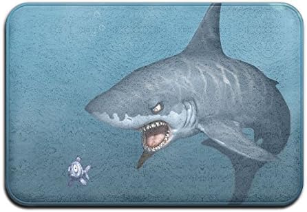 1 Piece Smart Dry Memory Foam Bath Kitchen Mat For Bathroom - Shark Under The Sea Ocean Shower Spa Rug 18X30 Door Mats Home Decor With Non Slip Backing - 3 Sizes