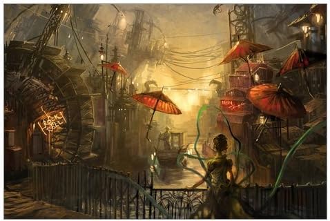 Fashion Cityscapes Asians Painting Canvas Print 18" x 12" Modern Canvas Art Wall Decor Landscape Oil Painting Wall Art Wall Decor Home Decorations.