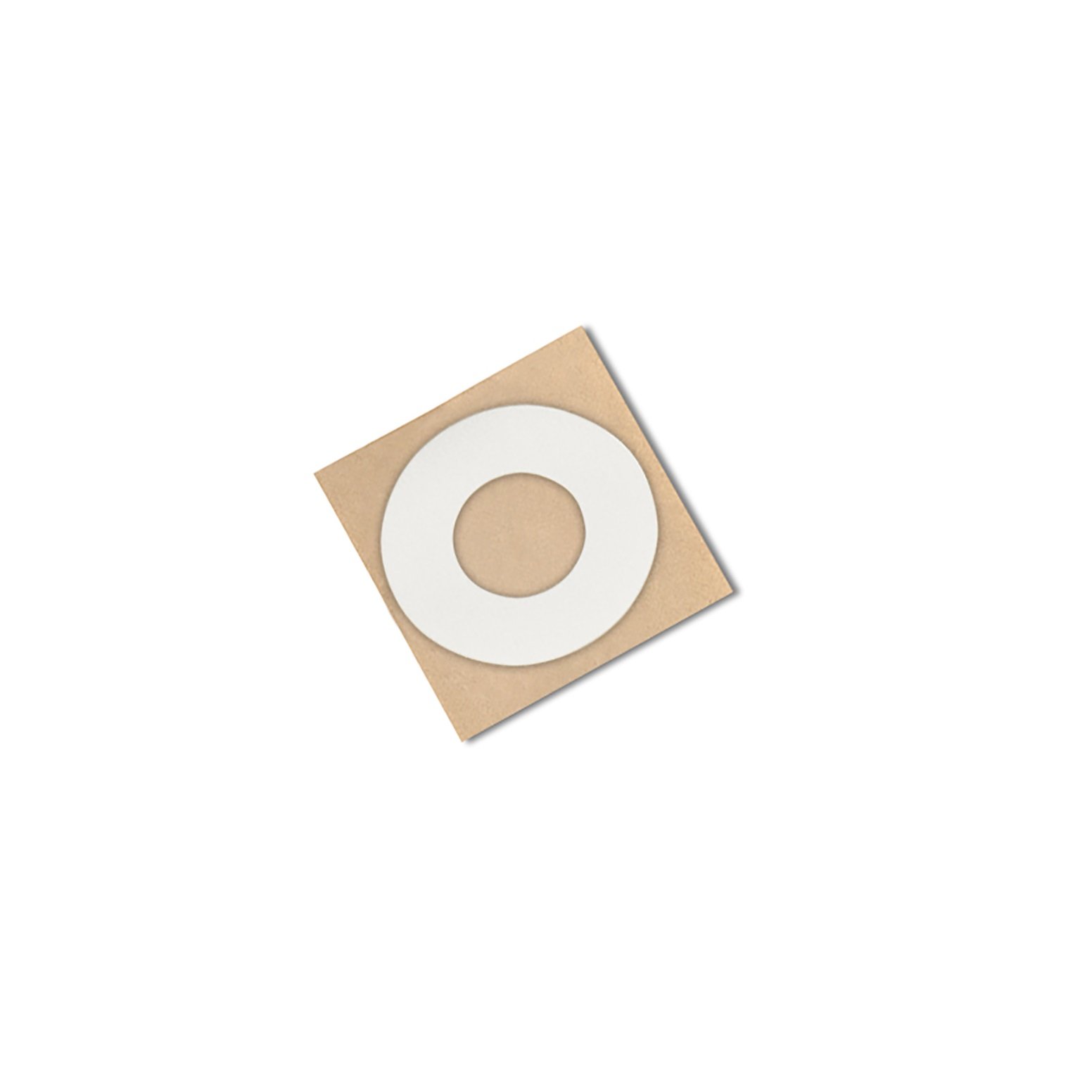 TapeCase VF32W 0.63"OD-0.25"ID-49 White Double Coated Vinyl Foam Tape, -18 to 107 Degree Celsius Temperature Range, 0.031" Thick, 0.63" Length, 0.63" Width (Pack of 49)