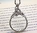WaMLFac Unique Vintage Silver Color Ornate Elegant Long Chain Magnifying Glass Pendant Necklaces for Mothers Day