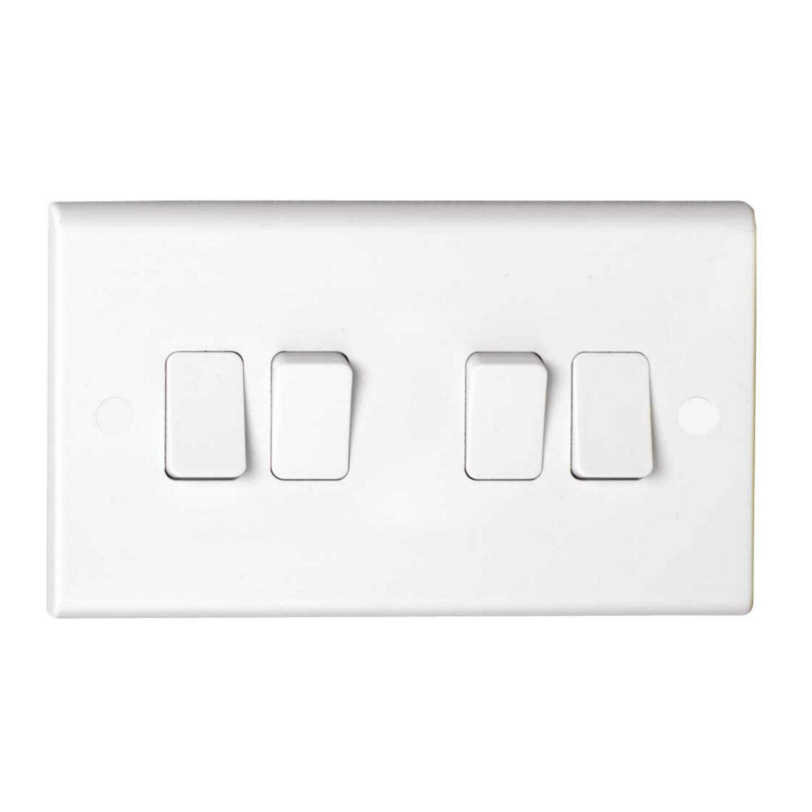 Deta S1244 Slimline Quad Light Switch 4 Gang 1 or 2 way 10amp SP