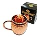 Moscow Mule Full Copper Mug – Authentic Solid Pure All Copper Cup – 16oz Rounded Old Fashioned Design – Hand Hammered Finish – By Stubborn Mule