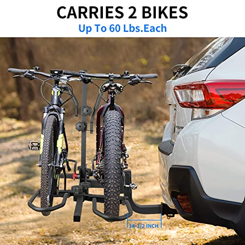 WEIZE Hitch Bike Rack, Wobble Free Smart Tilting Folding Bicycle Car