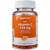 Amazon Basics Kids' Vitamin C 125mg Gummies, Orange Flavor, Soft Chew, 60 Count, Immune Health, Vegetarian, 2 Month Supply (Previously Solimo)
