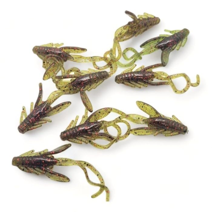 FISHIN ADDICT NANO-CRAY 40mm (1.5'') Crayfish Bug micro fishing lure soft plastic - 10 pack (WATERMELON)