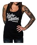 Harley-Davidson Women's Yesterday H-D Script Scoop Sleeveless Tank Top, Black