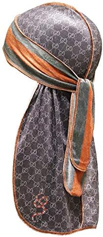 VALSE Designer Velvet Durag Fashion Design for Men,Du-rag Deluxe Slippery Elastic Material,Best Durag for Waves