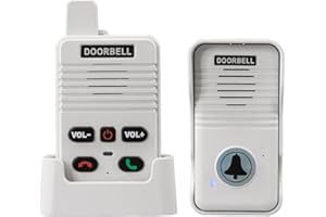 AGJ Wireless Doorbell White, Full Duplex Two Way Intercom Hand-Free Doorbell, 700ft Range, One Press to Talk for Home Office 