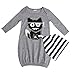 Chinatera Baby Infant Long Sleeve Gown Toddler Sleeper Gowns (For 0-3M, Modal Grey)(WITH Hat)