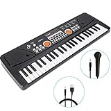 RenFox 49 Key Piano Keyboard Portable Electronic Kids Piano Keyboard Beginner Digital Music Piano Keyboard & Microphone Teaching Toy Gift for Kids Boy Girl