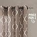 jinchan Curtains Taupe Linen Living Room Drapes Light Filtering Moroccan Tile Print Window Treatment for Bedroom Curtain Flax Textured Geometry Lattice Grommet Dining Room 84 Inch Length 2 Panels