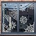 jollylife Spider Web Window Clings Halloween Decorations Decals - Haunted House Party Supplies Ornaments 87 PCS