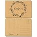 60-Pack Thank You Postcards - Kraft Paper - All Occasion Post Cards with Mailing Side- Flower Wreath Design - 4 x 6 Inches