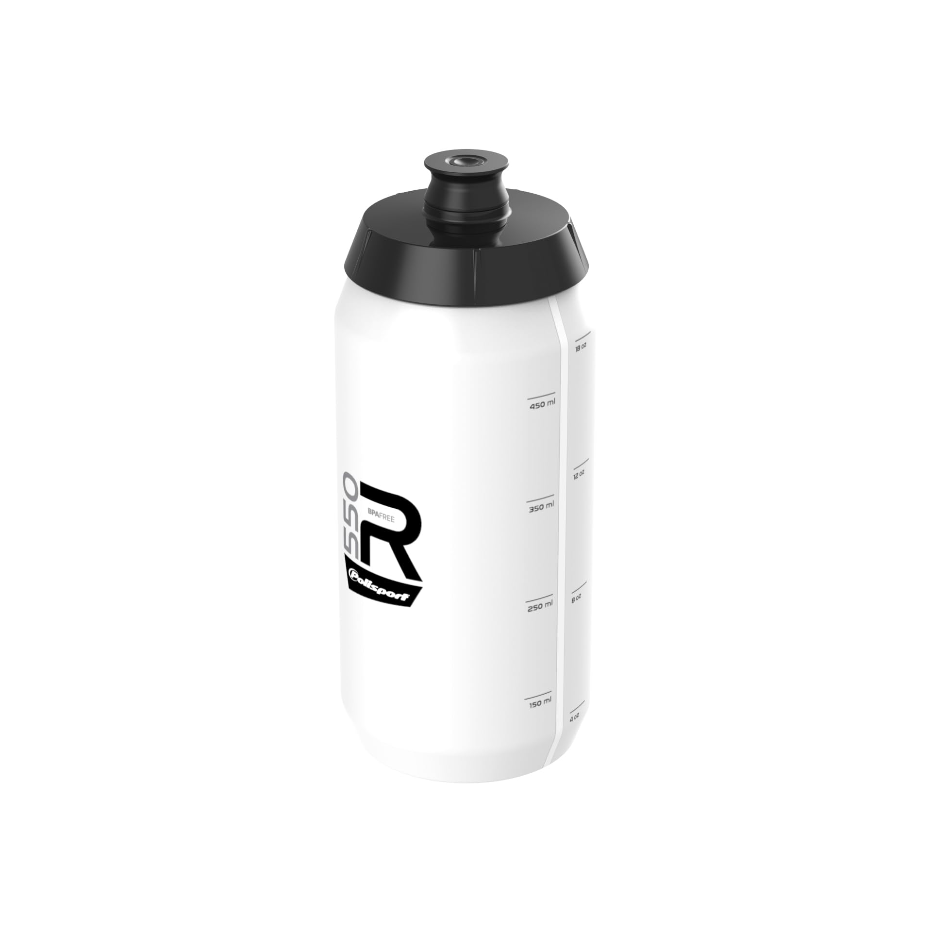 POLISPORT 8645600004 - R Collection Fahrradflasche Modell R550 mit einem Fassungsvermögen von 550 ml. BPA-freie Trinkflasche für Radfahrer in Weiss