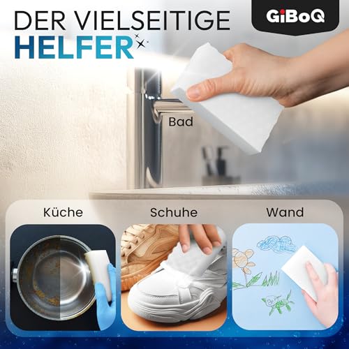 GiBoQ Premium Extra Tight Dirt Eraser Sponge - Pack of 20 Eraser Sponges & Magic Sponge - For Kitchen, Bathroom, Shoes, Car & White Walls - 2X Stronger