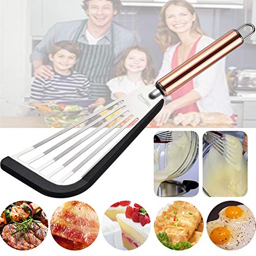 Nonstick Fish Spatula With Silicone Edge, FENGCHEN Silicone Fish