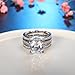 Round Cut CZ Bridal Set - 3 PCS/Set Big Solitaire Cubic Zirconia Engagement Wedding Ring Set for Women with Band