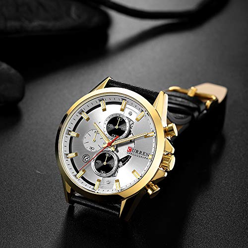 Reloj de Pulsera de Cuarzo para Hombre con cronógrafo de Acero Resistente al Agua - Imagen 5