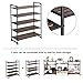 SONGMICS ULMR25BX ,5-Tier Shoe Rack , Open Storage Rack, Adjustable Shelves, Industrial Style Iron, for Shoes Plants Books Decorations, Matte Black