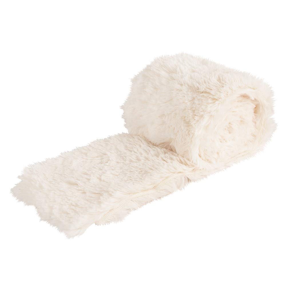 Ideen mit Herz Faux Fur Plush Ribbon - Cream White, 8cm x 2m, Polyester - Crafts, Sewing, Decorating