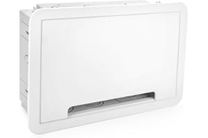9" in-Wall TV Media Box - Recessed Outlet & Network Enclosure for Wall Mount TV Compatible with Apple, Fire Stick, Samsung On