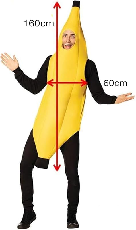 Costume Banana, Divertente Costume Frutta per Adulti, Uomini e Donne, Design Unico per Carnevale, Halloween, Feste e Cosplay, Idea Regalo Perfetta