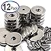 CMS Magnetics® - (12 Ct) Neodymium Cup Magnets (1.26” Dia w/ #10 Countersunk Hole), 88 lb Holding Power, Magnetic Round Bases, Reinforced Magnets, Includes Matching Strikers & Screws