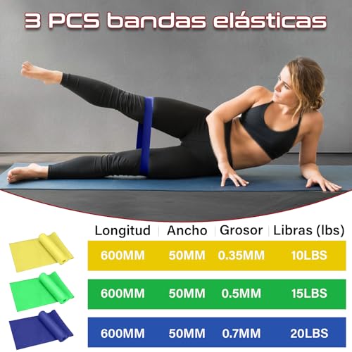 GALASALA 15 PCS Ligas de Resistencia para Ejercicio, Bandas de Resistencia para Ejercicio con Anclaje Puerta, Asas, Bolsa y 3 Bandas Elásticas, Ligas de Ejercicio Aptas para Entrenamiento y Fitness