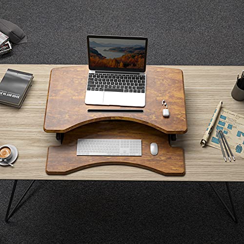 FEZIBO Height Adjustable Standing Desk Converter, 30 Inches Desk Riser