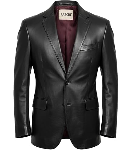 VearFit Hitman 4 buttons Black lambskin Real Leather Coat Blazer