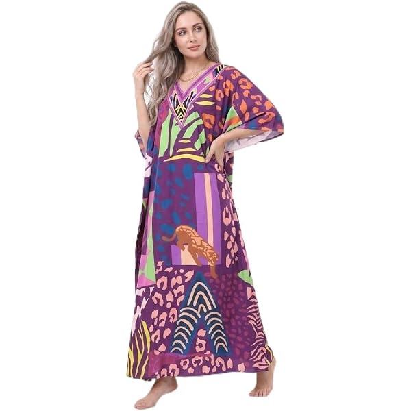 sante classic dress Sante Classics Red Orange Indian Bohemian Long Kaftan Maxi Dress One Size