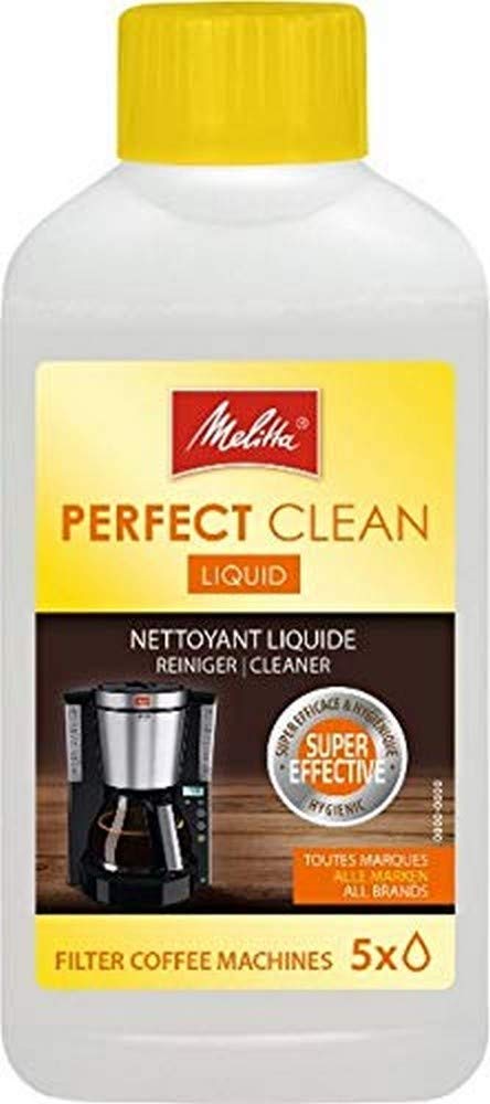 Melitta Perfect Clean Liquid for Filter Coffee Machines, 250ml, Natural Liquid, Transparent Plastic Bottle, Art. No. 6767001