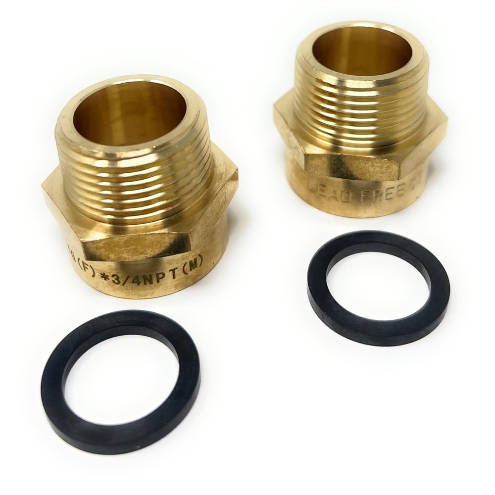G Thread (British BSPP) Female to NPT Thread Male Pipe Fitting Adapter - Lead-Free (Two 3/4 inch)