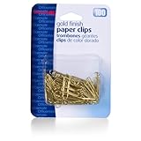 Officemate OIC Gold Tone Paper Clips, No 2. 100