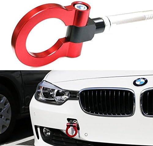 iJDMTOY (1) Anodized Red Track Racing Style Aluminum Tow Hook For BMW 1 2 3 4 5 X1 X3 X4 X5 X6 Series & MINI Cooper
