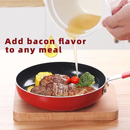 Ceramic Bacon Grease Container Keeper with Strainer, Frying Oil Storage