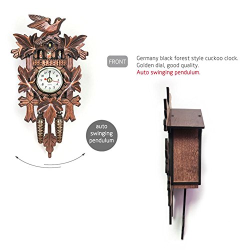 European Style Living Room Retro Wooden Wall Clock Cuckoo Clock Ksruee