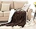 Fleece Throw Blanket Sherpa Brown Throws Reversible Super Soft Shaggy Fuzzy Fur Faux Blankets Warm Cozy Fluffy Microfiber Luxury Velvet Plush Lightweight Comfort for Chair Couch Sofa Bed Cover 50x60
