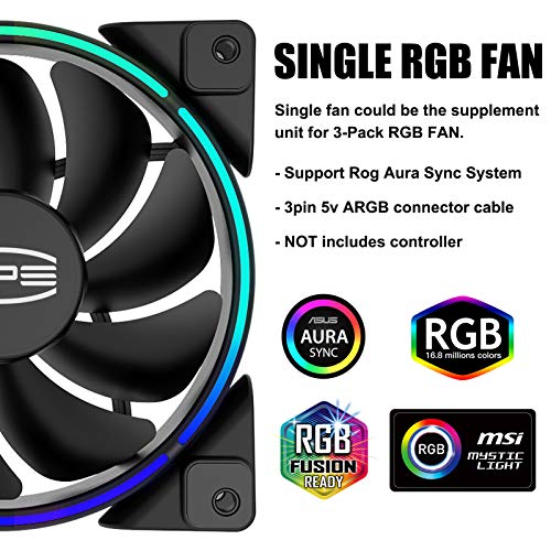 CP3 RGB Computer Fans Addressable 120mm Case Cooling Fan Dual Lighting