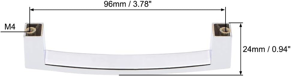 sourcing map Cabinet Pulls Drawer Handles 96mm Hole Centers Alloy Crystal with Screws 6Pcs, Silver - Image 4
