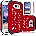 S6 Active Case, Galaxy S6 Active Case, EC Studded Rhinestone Crystal Bling Case, Hybrid Armor Dual Layer Shockproof Case Cover for Samsung Galaxy S6 Active (Bling-Red)