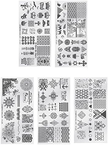 Nail Art Nail Stamping Plate - Nature Spring Model - 5 Sheets Nail Stencil Sheets (XY-J21 - XY-J25) x 1