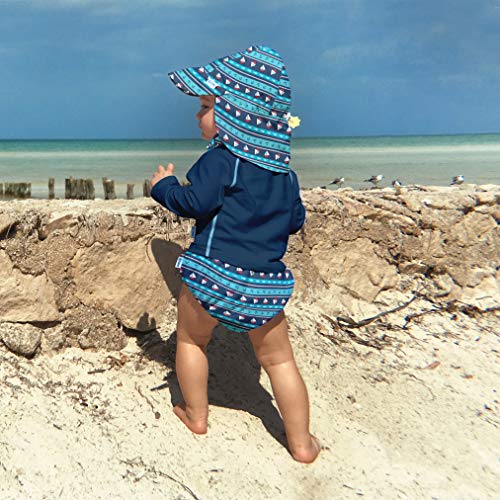 i play. Baby Boys Snap Reusable Absorbent Swimsuit Diaper, Navy Nautical Stripe, 24 Months
