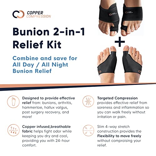 Copper Compression Bunion Corrector And Bunion Relief Kit. 1 Pair of